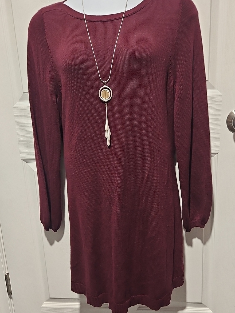 Lane Bryant Long Sleeve Knit Dress in Wine